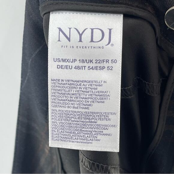 NYDJ Plaid Tartan Slim Straight Ponte Trouser Pants Lift x Tuck Tech Size 18 - Picture 7 of 9